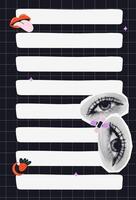 To do list template. A set of templates for posts or stories for social media. Posters with halftone collage are trending. Decorative planning element.. stock illustration vector