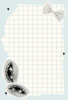 Checklist template with halftone collage elements. Daily task planner.To do list for a diary and notepad. Poster and stories for for social media. stock illustration vector