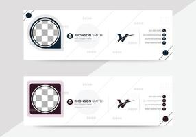 Professional business email signature design template with a modern and corporate design vector