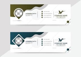 Professional business email signature design template with a modern and corporate look template vector