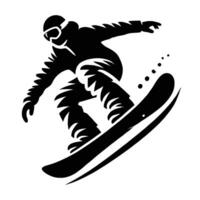 Snowboarder in action vector