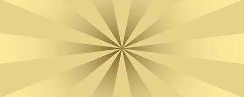 Golden Sunburst Web Banner with Radiating Lines vector