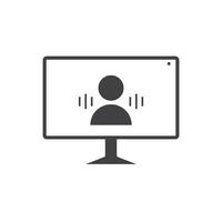Monitor showing a persons online profile vector