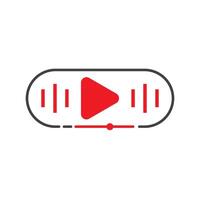 Play button and sound waves vector