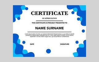abstract style blue color certificate template for education awards. vector