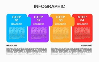 4-step infographic template and colorful options for presentations. vector