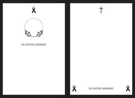 Set of funeral empty card. Funeral card with white background vector