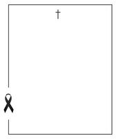 Funeral empty card. Empty card. Digital Funeral invitation. black funeral ribbon vector