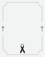 Funeral empty card. Empty card. Digital Funeral invitation with black church crosses vector