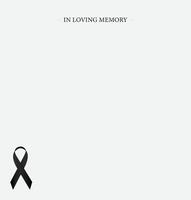 Funeral empty card. Empty card with black frame and church cross. In loving memory vector