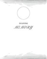 Funeral empty card. Digital Funeral invitation with love in memory text vector
