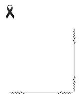Funeral empty card. Empty card. Digital Funeral black ribbon and leaves vector