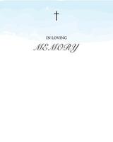 Funeral empty card. Empty card with blue background and church cross vector