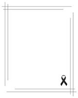 Funeral empty card. Empty card. Digital Funeral invitation with black ribbon vector