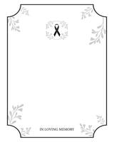 Funeral empty card. Empty card. Digital Funeral invitation with black frame and leaves vector
