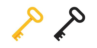 Key icon in flat style. Security illustration on isolated background. vector