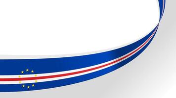 Wave flag of cape verde ribbon with copyspace background vector