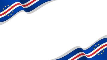 Wave flag of cape verde with copyspace frame background vector