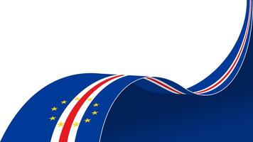Waving flag of cape verde with copyspace background vector