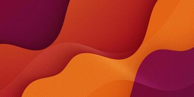 Abstract realistic orange and purple wave background. Fluid pattern design. vector