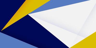 Colorful banner overlap papercut design with blue and yellow triangle shapes design. Bright banner background. vector