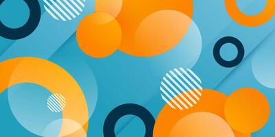 Abstract 3D background with colorful blue and orange circle color pattern. vector