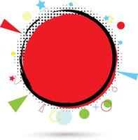 Colorful Abstract Graphic with Red Circle Promotion Banner vector