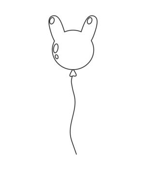 Balloon shaped like a bunny held by a string floats gently in a bright space vector