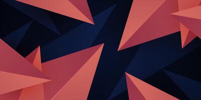 Abstract triangle pattern background with brown on dark background color. 3D concept pattern. vector