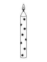 Decorative candle with stars illuminating a warm atmosphere for celebrations vector