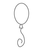 Simple balloon outline with a curly string for creative projects and designs vector