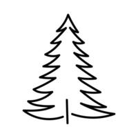 Simple line drawing of a pine tree in black and white, suitable for various artistic uses vector