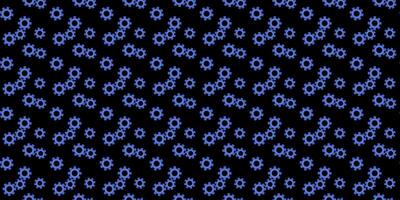 Background pattern featuring blue gears on a black surface showcasing mechanical design elements vector