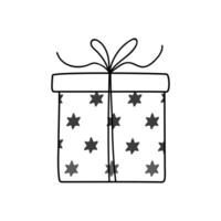 Gift box with star pattern and ribbon for festive occasions vector