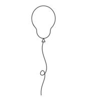 Simple outline of a balloon floating upward in a minimalistic design vector