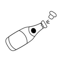 Bottle of sparkling beverage with cork popping during a celebration event vector