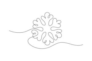 Unique line art featuring a snowflake design with flowing lines and intricate patterns vector