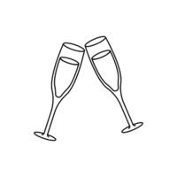 Two champagne glasses toasting in celebration during a joyful gathering vector