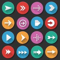 Set arrows icons flat ui design trend vector