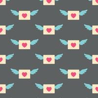 Pattern envelopes with wings. Valentine's Day. illustration in flat style. vector