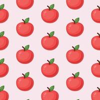 Seamless pattern ripe red apple. illustration. vector