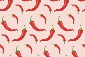 Chili pepper pattern. illustration in flat style. vector