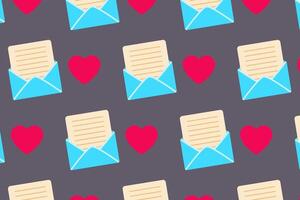 Letter in an envelope. Love message. Happy Valentine's day. pattern in flat style. vector