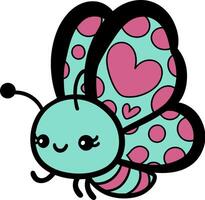 Whimsical Butterfly with Heart Wings vector