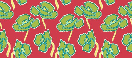 Beautiful combination of dimmed and muted colors. Botanical seamless pattern for cards textile. pattern. Colorful flower and leaves with branches. vector