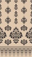 Motif Ikat Floral Paisley Embroidery Background. Texture Geometric Ethnic Oriental Pattern traditional.aztec Style Abstract design for Texture,fabric,wrapping,sarong. vector