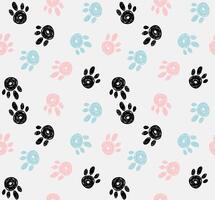 Seamless pattern of hand drawn paw background. vector