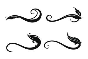 Swirl strokes Curly swishes elements vector