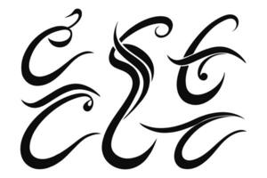 curly swirls calligraphy Lettering flourish vector