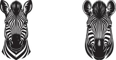 zebra head face black and white background design vector